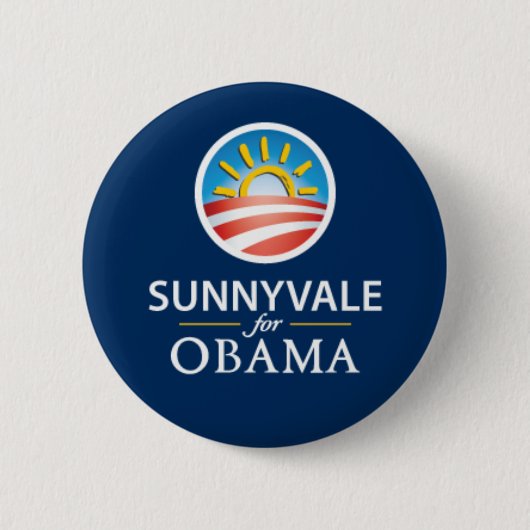 Sunnyvale for Obama Button - Blue (Voorkant)