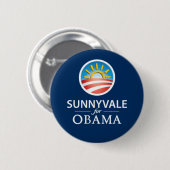 Sunnyvale for Obama Button - Blue (Voorkant /achterkant)