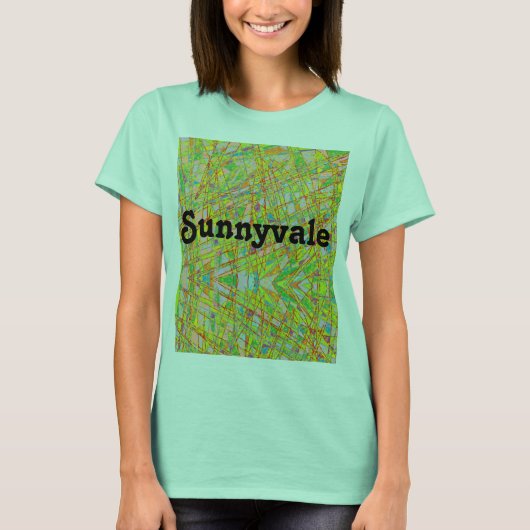 Sunnyvale met abstracte kunst en met retroflecteri t-shirt (Voorkant)