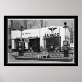 Sunoco Gas Station Black & White Print 13 x 19 (Voorkant)