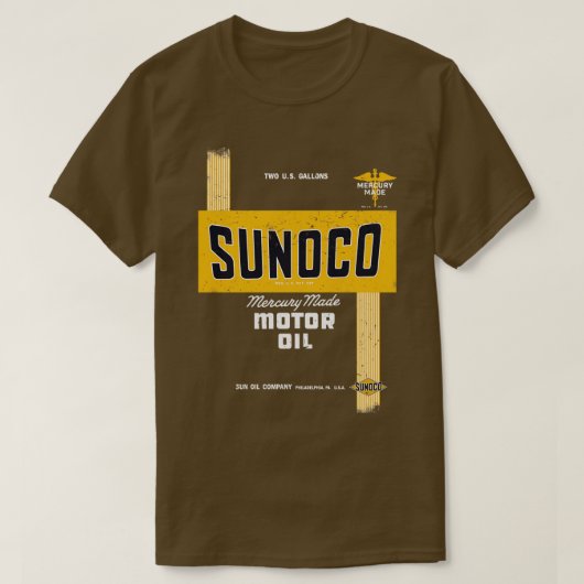 Sunoco Motor Oil Retro Distress Design T-shirt (Design voorkant)