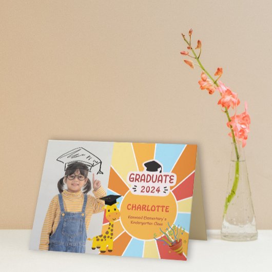 Sunray Kind voorschoolse foto Afstuderen Aankondig