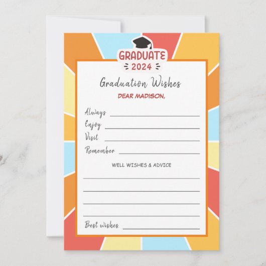 Sunray Kinder Afstuderen wenst goed Keepsake Kaart (Voorkant)