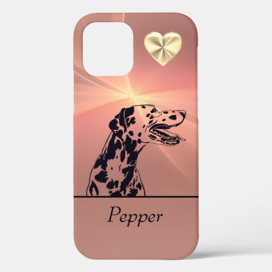 Sunray Roze geïnkt Dalmatian Dog iPhone 12 Hoesje (Achterkant)