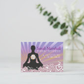 Sunrays Yoga Silhouette met Logo Visitekaartje (Staand voorkant)
