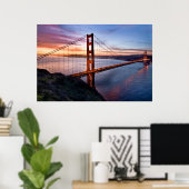 Sunrise aan de Golden Gate Poster (Thuiskantoor)