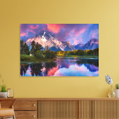 Sunrise aan de Oxbow Bend Canvas Afdruk (Insitu (Woonkamer))
