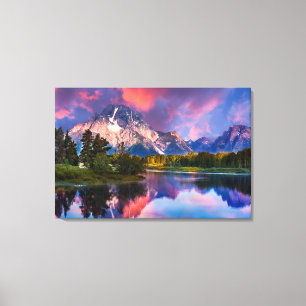Sunrise aan de Oxbow Bend Canvas Afdruk