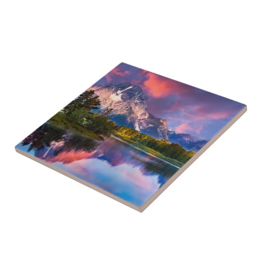 Sunrise aan de Oxbow Bend Tegeltje (Zijkant)