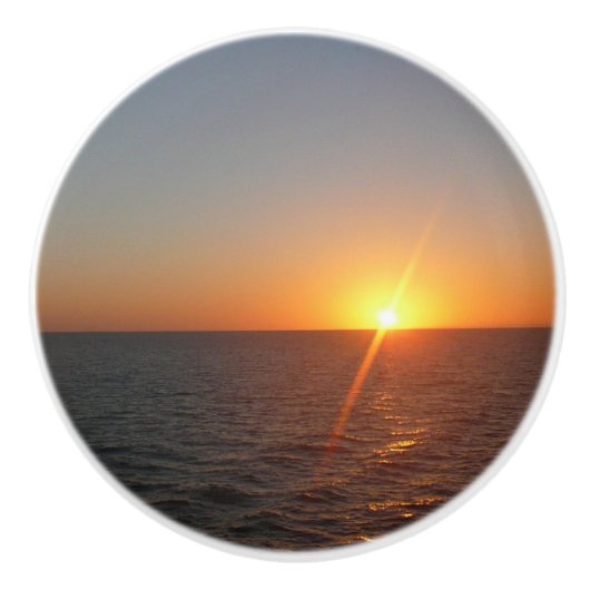 Sunrise aan de Zee III Ocean Horizon Seascape Keramische Knop (Voorkant)