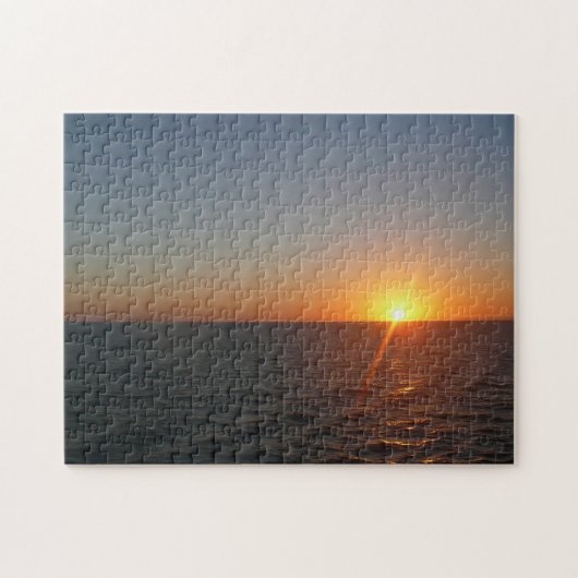 Sunrise aan de Zee III Ocean Horizon Seascape Legpuzzel (Horizontaal)