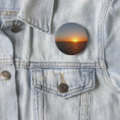 Sunrise aan de Zee III Ocean Horizon Seascape Ronde Button 5,7 Cm (In situ)