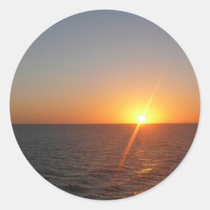 Sunrise aan de Zee III Ocean Horizon Seascape Ronde Sticker