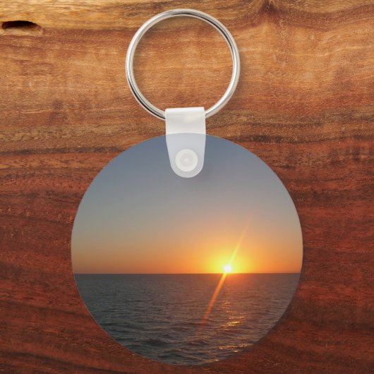 Sunrise aan de Zee III Ocean Horizon Seascape Sleutelhanger (Voorkant)