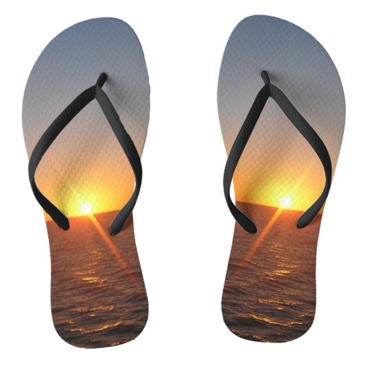 Sunrise aan de Zee III Ocean Horizon Seascape Teenslippers (Voetbed)