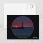 Sunrise aan het Briefkaart van Roker Lighthouse-En (Voorkant / Achterkant)