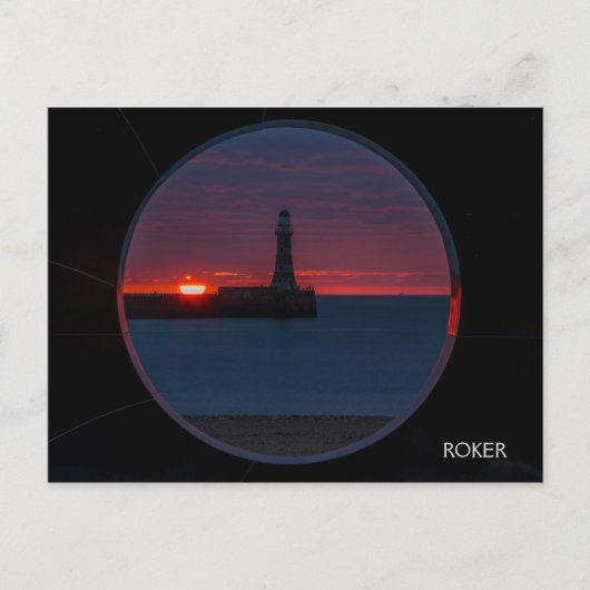 Sunrise aan het Briefkaart van Roker Lighthouse-En (Voorkant)