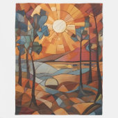 Sunrise - abstract fleece deken (Voorkant)