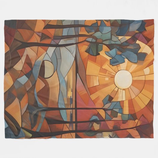 Sunrise - abstract fleece deken (Voorkant (Horizontaal))