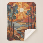 Sunrise - abstract sherpa deken (Voorkant)