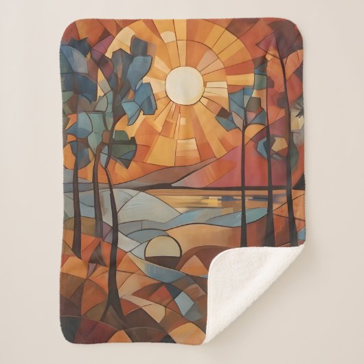 Sunrise - abstract sherpa deken (Voorkant)