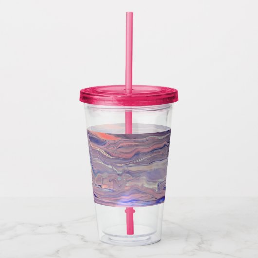 Sunrise Acrylic Pour Tumbler Acryl Drinkbeker (Voorkant)