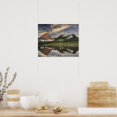 Sunrise and reflection, Glacier National Park, Poster (Keuken)