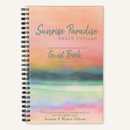Sunrise Art Beach House Vacation Rental Guest Book Notitieboek