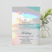 *~* Sunrise Artsy Pastel Beach Sunset Weddenschap Kaart (Staand voorkant)
