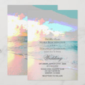 *~* Sunrise Artsy Pastel Beach Sunset Weddenschap Kaart (Voorkant / Achterkant)