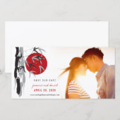 Sunrise Bamboo Wedding Save the Date Photo Card (Voorkant / Achterkant)