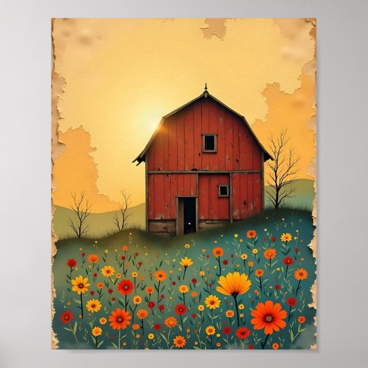 Sunrise Barn Digital Poster (Voorkant)