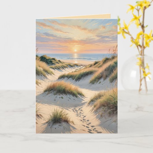 Sunrise Beach denkt aan jou Kaart (Gele Bloem)
