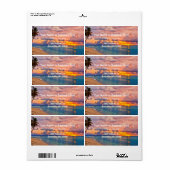 Sunrise Beach en palmbomen tropische Etiket (Full Sheet)