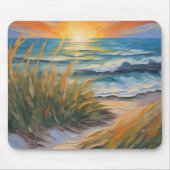 Sunrise Beach getextureerde olieverfschilderij Muismat (Voorkant)