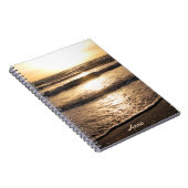 Sunrise Beach Ocean Uitzicht Foto van elke naam Notitieboek (Rechterzijde)