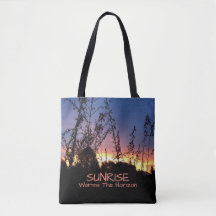 Sunrise Between Wildflower Silhouettes Reusable