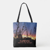Sunrise Between Wildflower Silhouettes Reusable Tote Bag (Achterkant)