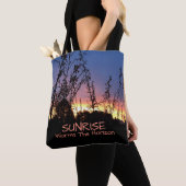 Sunrise Between Wildflower Silhouettes Reusable Tote Bag (Dichtbij)
