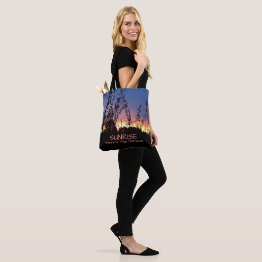 Sunrise Between Wildflower Silhouettes Reusable Tote Bag (Op model)