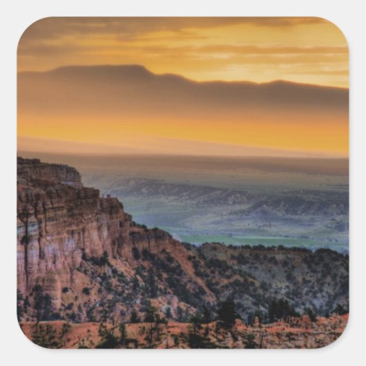 Sunrise bij Bryce Canyon Vierkante Sticker (Voorkant)