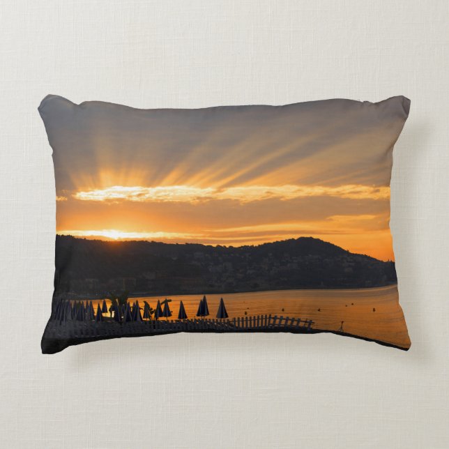 Sunrise bij de Promenade des Anglais Accent Kussen (Voorkant)