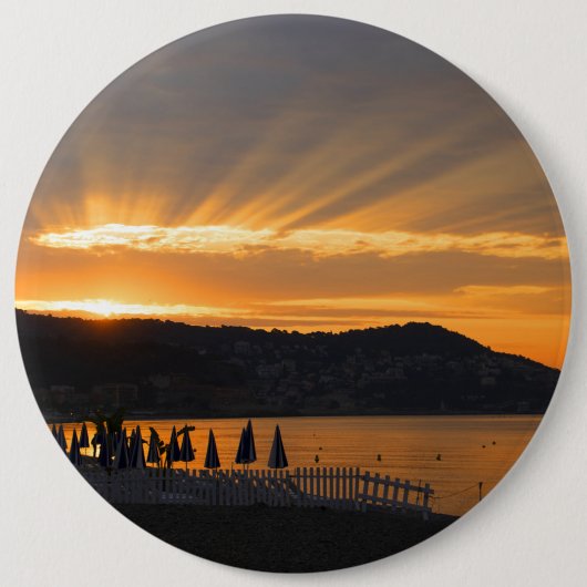 Sunrise bij de Promenade des Anglais Ronde Button 6,0 Cm (Voorkant)