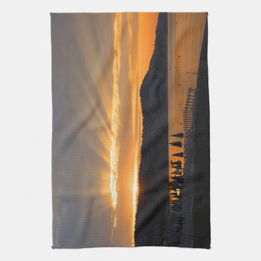 Sunrise bij de Promenade des Anglais Theedoek (Verticaal)