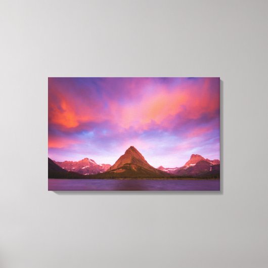 Sunrise bij Glacier Canvas Afdruk (Voorkant)