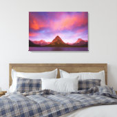 Sunrise bij Glacier Canvas Afdruk (Insitu (Slaapkamer))