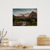Sunrise bij het Swiftcurrent Lake Poster (Keuken)