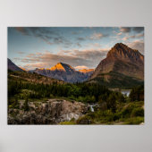 Sunrise bij het Swiftcurrent Lake Poster (Voorkant)