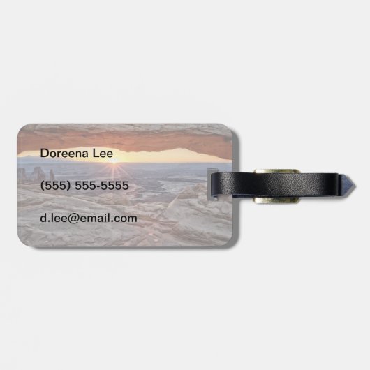 Sunrise bij Mesa Arch, Nationaal Park Canyonlands Bagagelabel (Achterkant horizontaal)