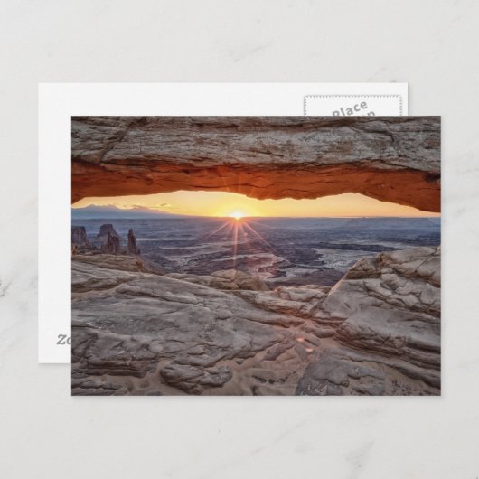 Sunrise bij Mesa Arch, Nationaal Park Canyonlands Briefkaart (Voorkant / Achterkant)